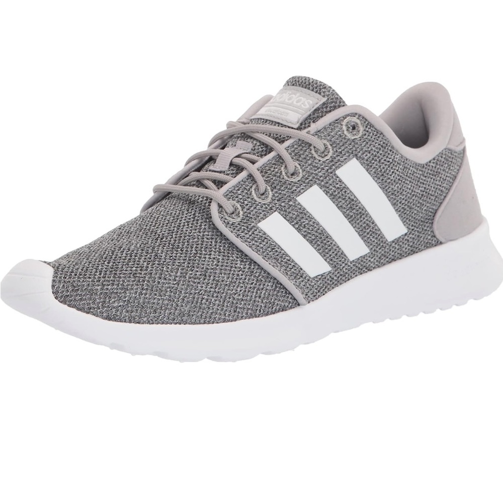 NWT Adidas QT Racer sneakers, size 8, grey and white